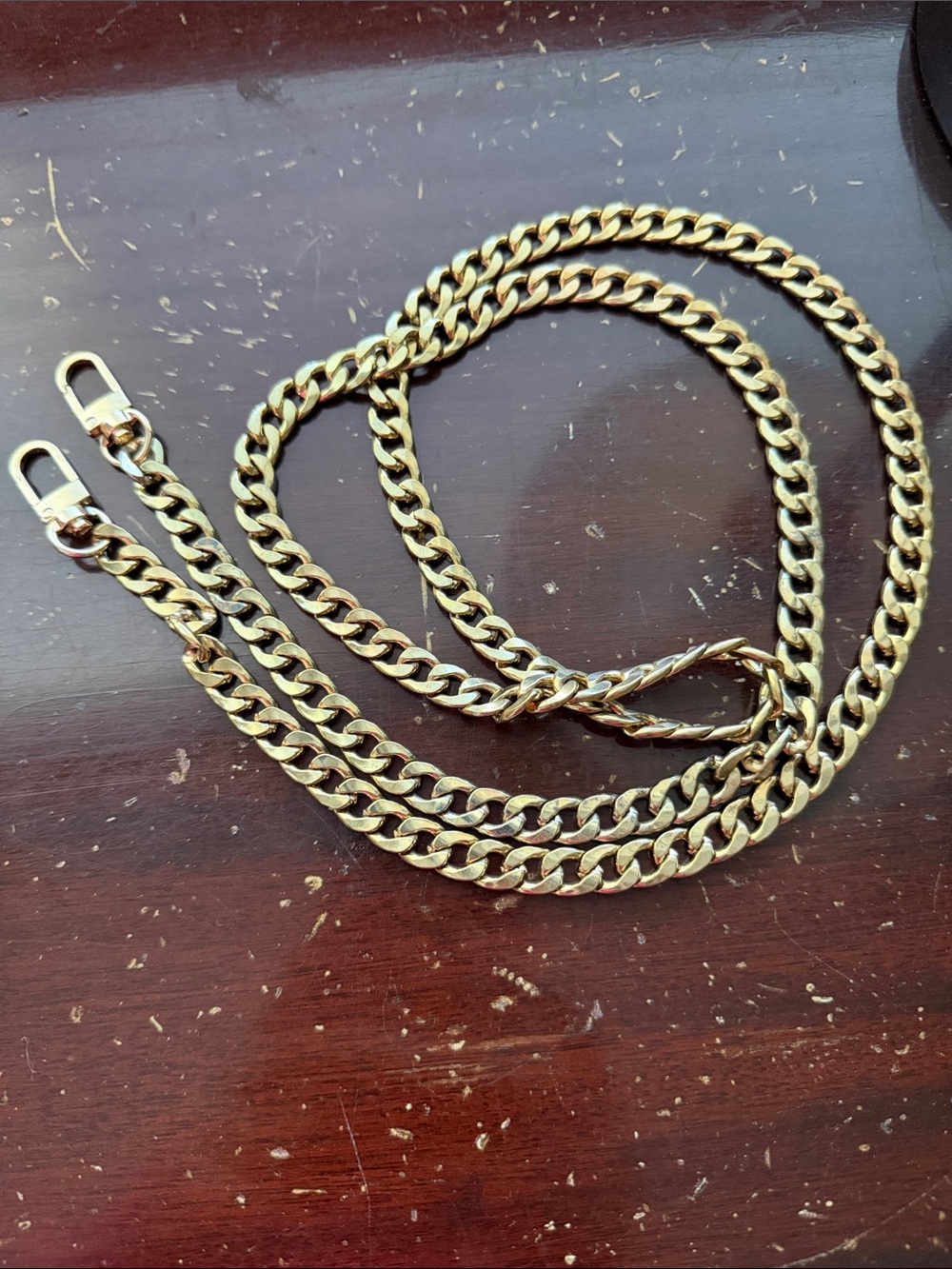 Gold Tone Chain Crossbody Bag Chain 47” Long!